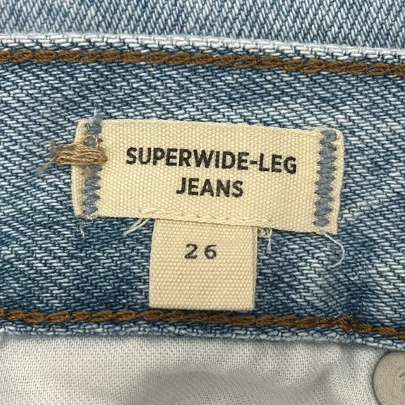 Madewell Superwide-Leg Jeans in Ahern Wash Airy Denim Edition size 26 NO611 - Picture 9 of 11